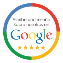 Un logotipo de Google con cinco estrellas.